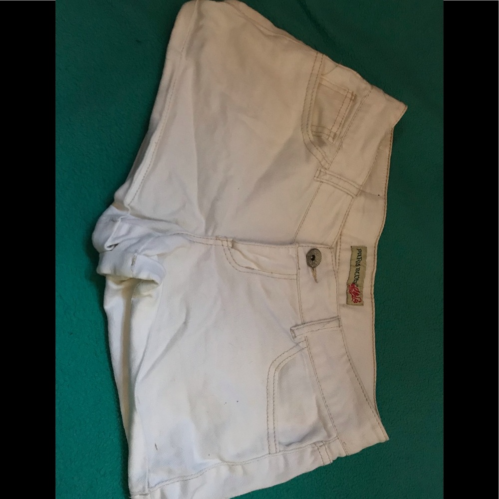 All white jean shorts
